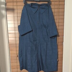 Blue Button-Up Short Set